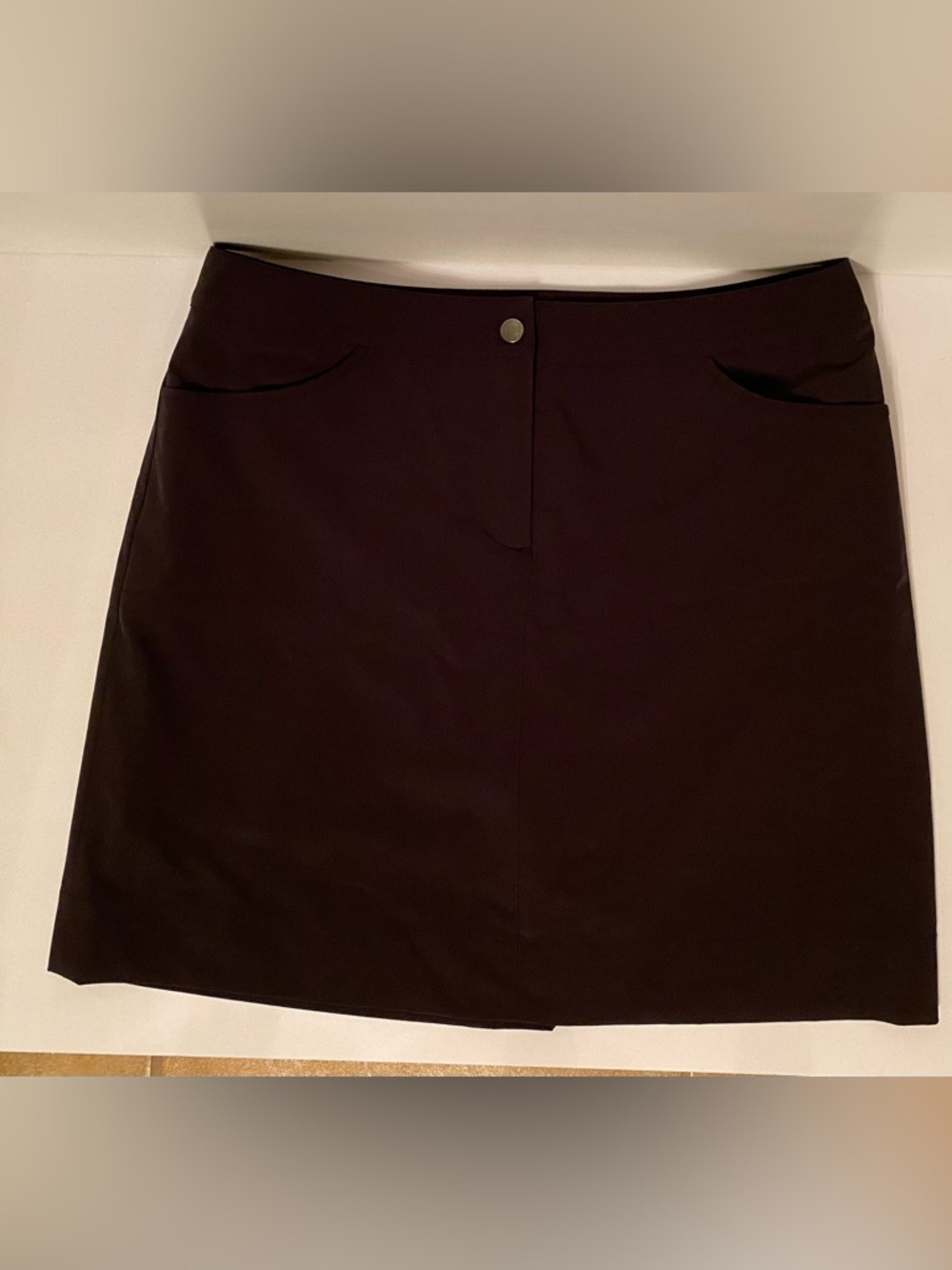 CUTTER & BUCK SKORT SHORTS BLACK ACTIVE POCKETS FLAT WAIST STRETCH SIZE 6